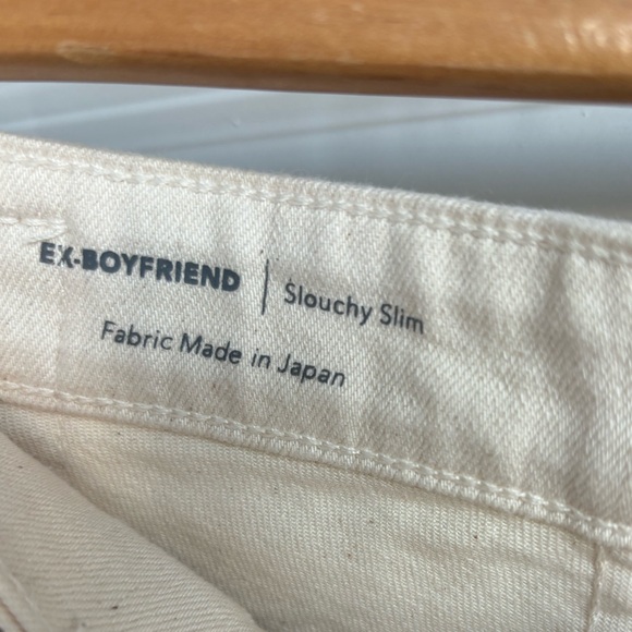 AG Jeans “ag-ed denim, ex-boyfriend slouchy slim” jeans in off-white, size 24. - Picture 8 of 12